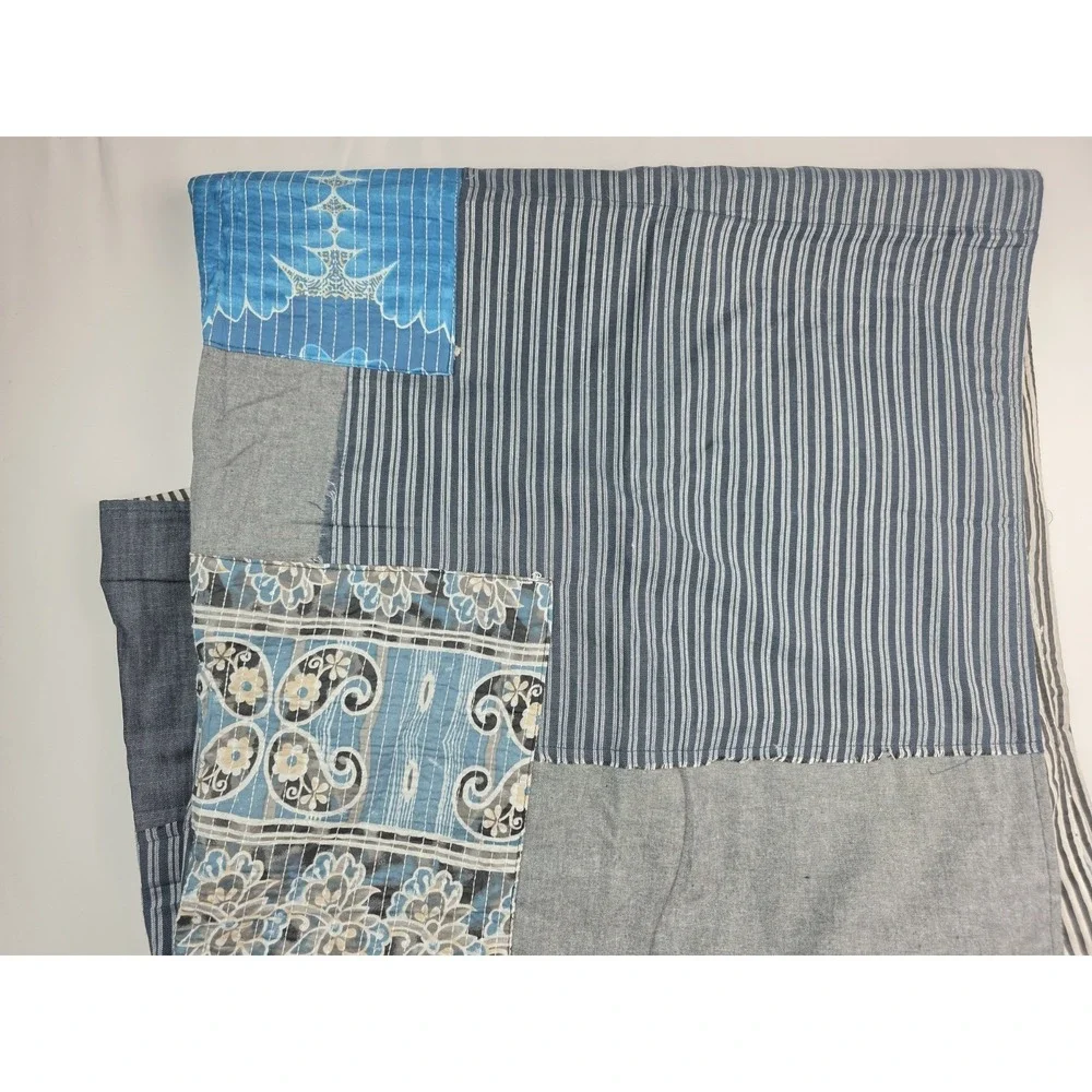 All'Asta blanket denim patchwork Indigo NEW %100 Cotton 45x80